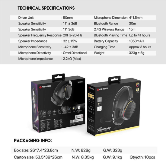 Fantech Wireless Headphone WHG02