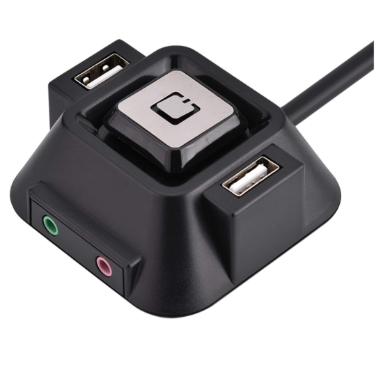 PC Power Button Reset ON Off Dual USB Audio Microphone Ports