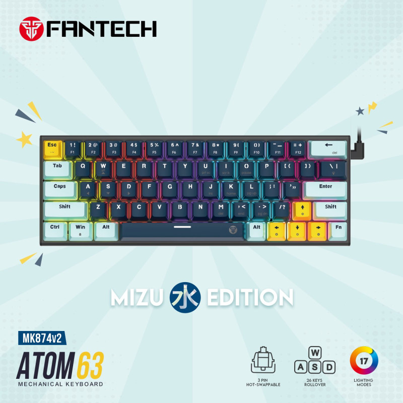 Fantech ATOM63 MK874v2 NAB Red SW