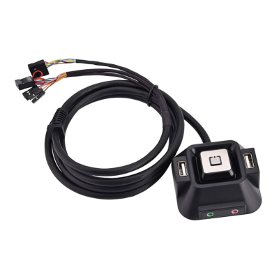 PC Power Button Reset ON Off Dual USB Audio Microphone Ports