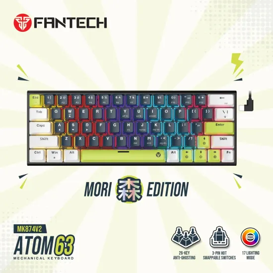 Keyboard Fantech Atom63 mk874v2 Mori bk rd