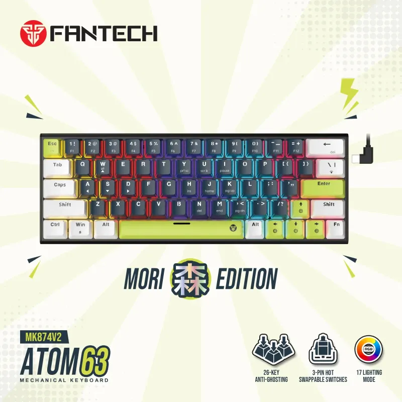 Keyboard Fantech Atom63 mk874v2 Mori bk bl