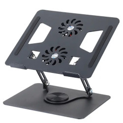 Rotating Aluminum Laptop Stand YL-906 with 2 Cooling Fans up to 15.6'' Black Rotating Aluminum Laptop Stand YL-906 with 2 Cooling Fans up to 15.6'' Black
