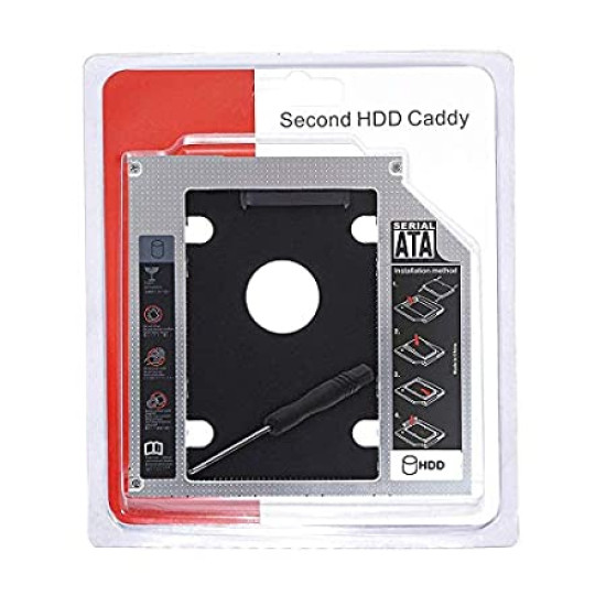 SSD HDD Caddy 9.5mm Aluminum 2nd Hard Disk Drive Universal Laptop CD/DVD-ROM Optical