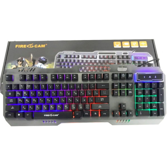 KEYBOARD GAMING FIRECAM GK20 Metal Backlight RGB Color