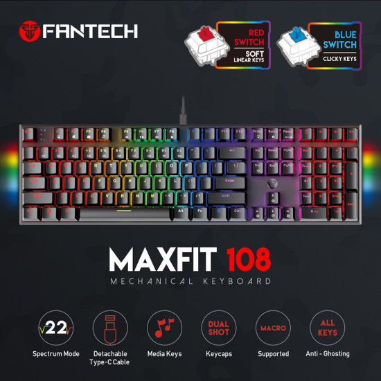 Fantech Gaming Keyboard – MK855(108) black blue sw