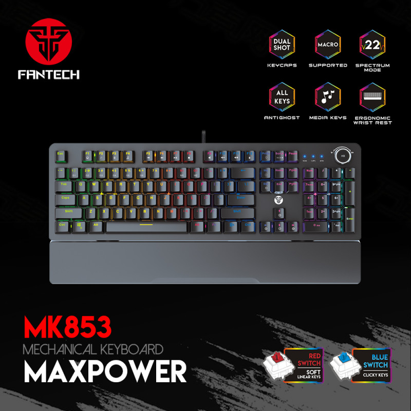 Fantech Gaming Keyboard mk853 - Black Blue Switch
