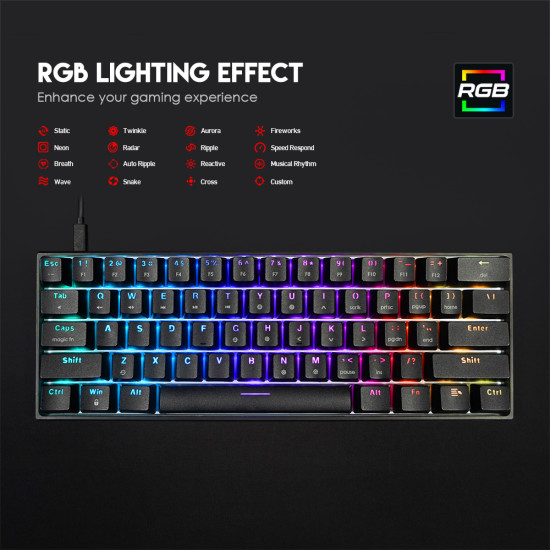 Fantech Gaming Keyboard – MK857(61) black blue sw