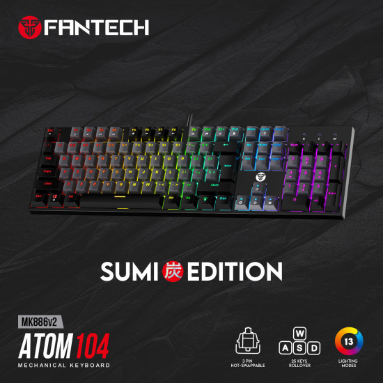 Fantech Gaming Keyboard MK886V2 - Red Sw