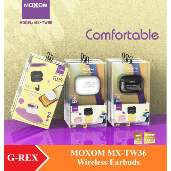 airpods bt moxom mx-tw36 white