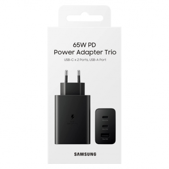 plug charger samsung 65w pd 2 port - usb 1