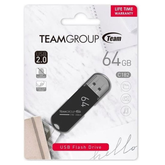 C182 USB 2.0 FLASH DRIVE BLACK 64G