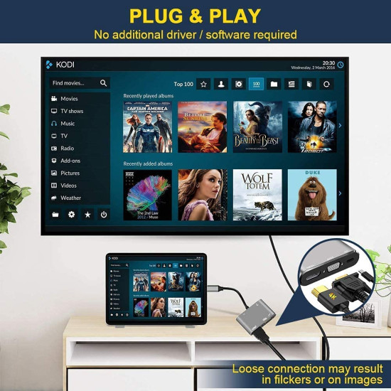 Usb C Hub to hdmi vga adapter 4k 5 in 1 station docks