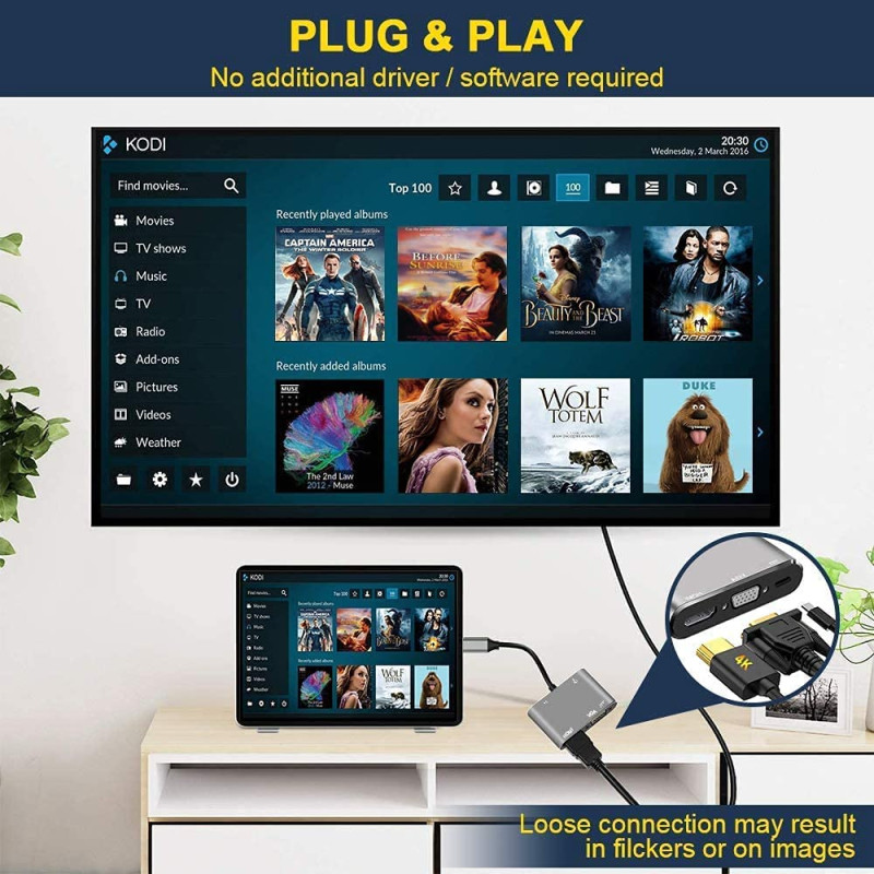Usb C Hub to hdmi vga adapter 4k 5 in 1 station docks