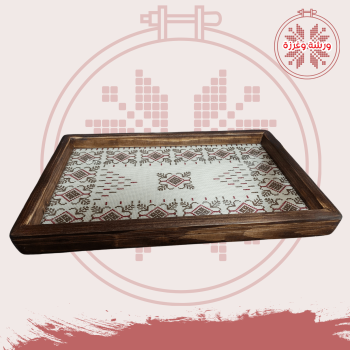 صينية تطريز يدوي احمر واخضر