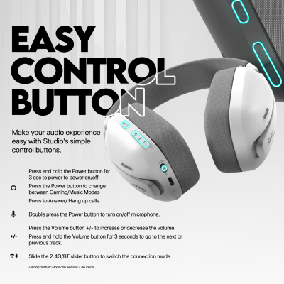Fantech Studio Pro WHG03 7.1 Surround Sound Bluetooth - Grey