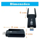 usb wifi wireless ac1300 dual anteena 2.4ghz and 5ghz