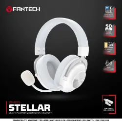 Fantech WHG05 Stellar Wireless Headset - White (Tri-Mode Connection)