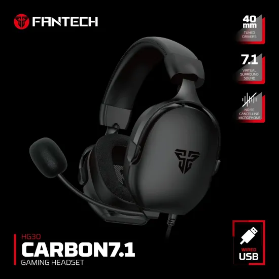 Fantech HG30 Carbon 7.1 Surround Sound Gaming Headset - Black