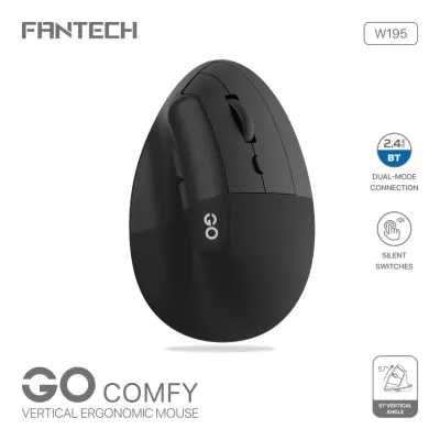 Fantech W195R Go Comfy Vertical Wireless & Bluetooth Mouse