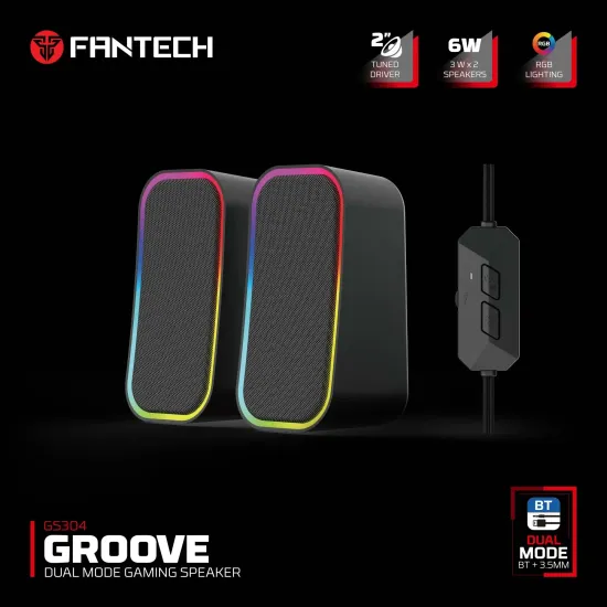 Fantech GS304 Groove Gaming Speaker - Black (Dual-Mode Connection)