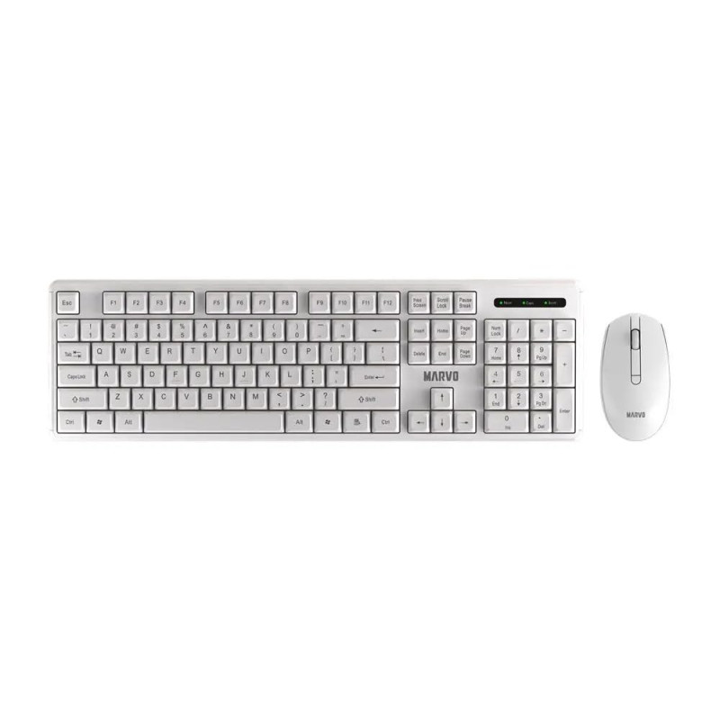 Marvo WS005 Wireless Mouse & Keyboard Combo - White (WS005-BK)