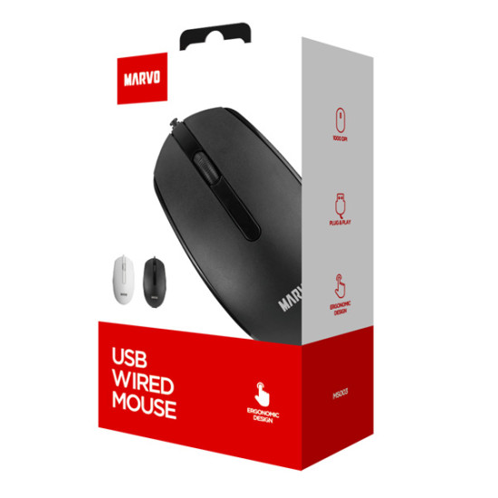 Marvo MS003 Wired Mouse - Black (BK)