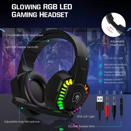 headphone gaming misde a66