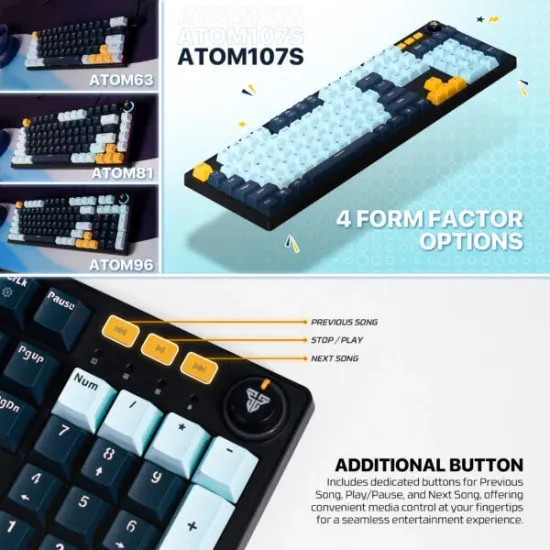 Fantech mk893s bk-nvbl - atom 107s blue sw