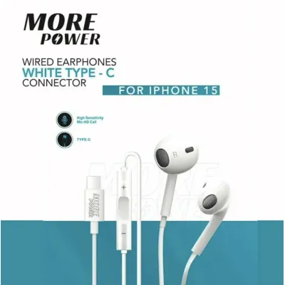 earphone type c for iphone 15 white