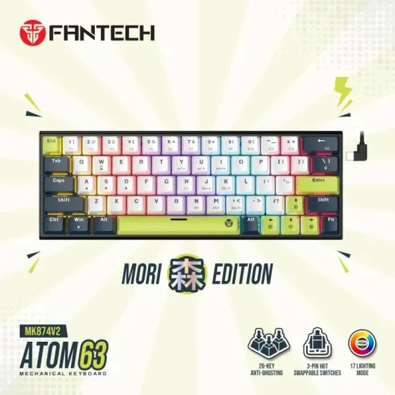Fantech Atom63 mk874v2 Mori wh rd
